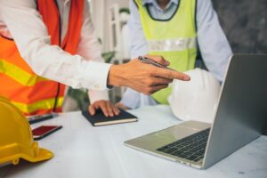 Technicians using OSHA compliance software