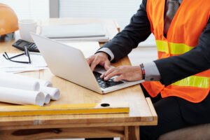 engineer working on a laptop