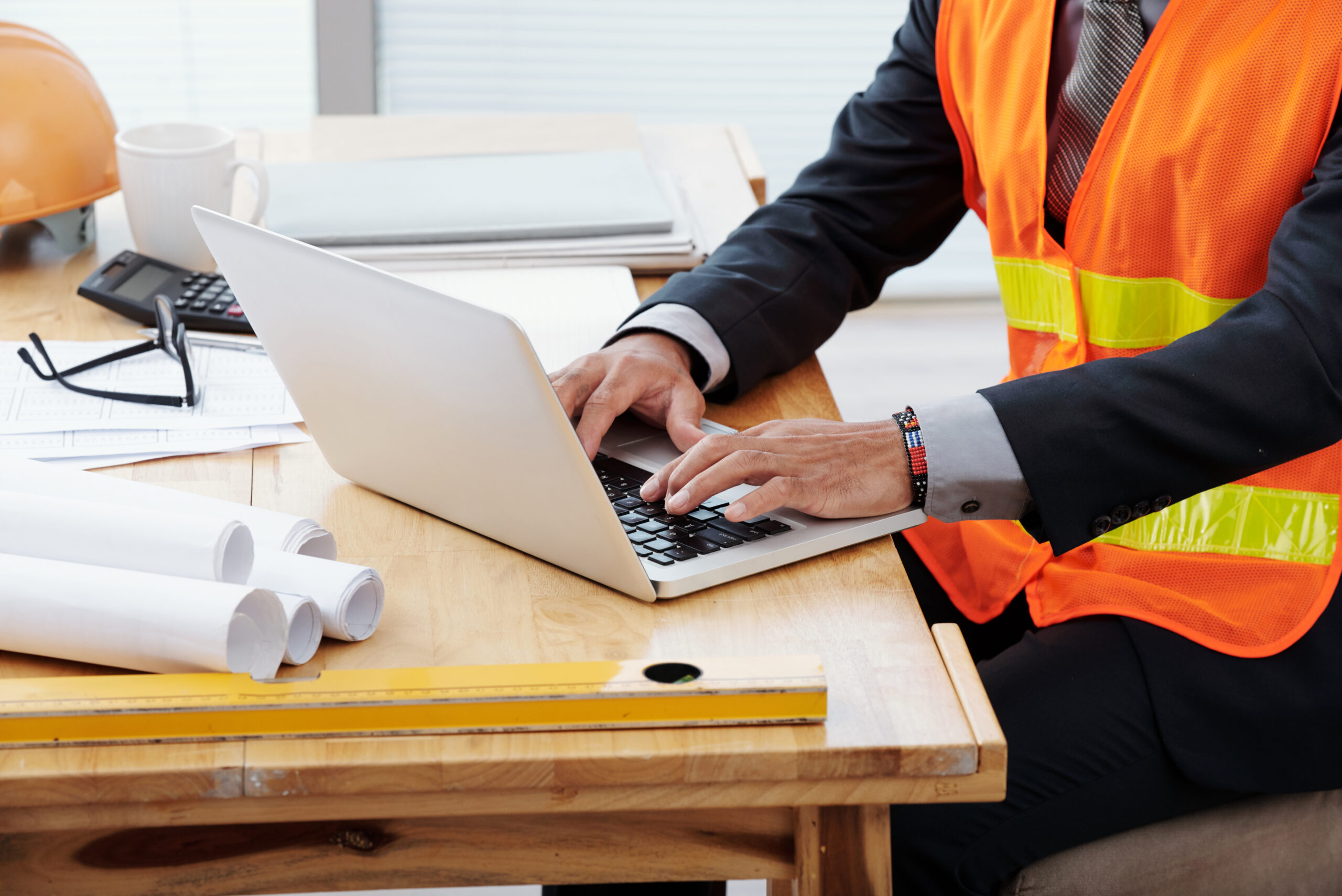 engineer working on a laptop