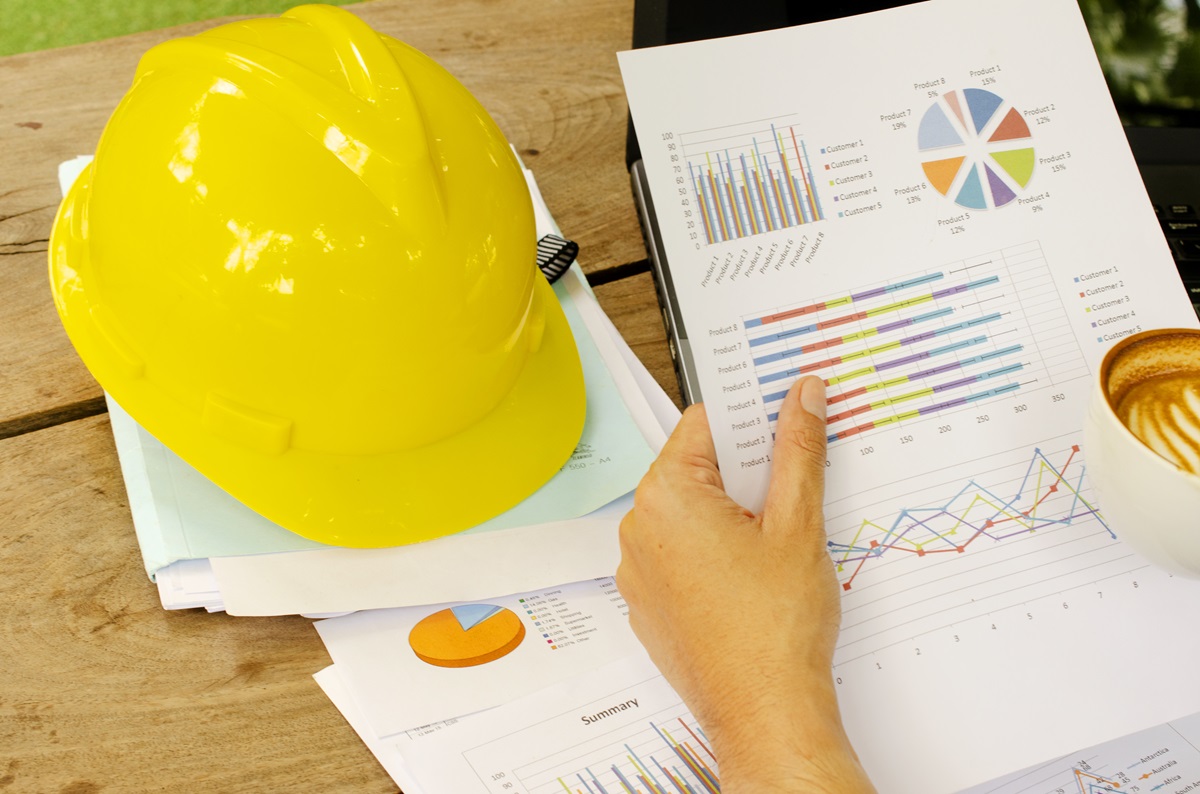 A businessperson viewing safety metrics