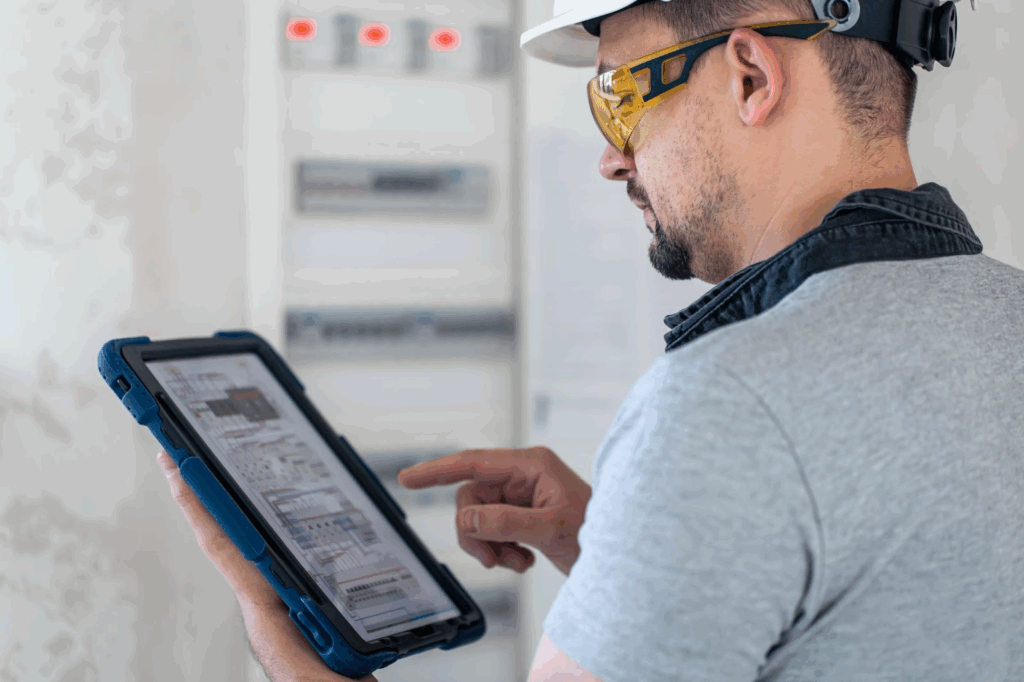 worker using a safety observation software